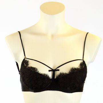 Seiden-BH Tease Bra schwarz von Shell Belle Couture