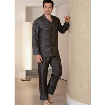 Seidenpyjama Kai Paisley Marine von Novila
