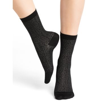 Seide Socken mit Jacquardmuster für Damen von Bleuforêt