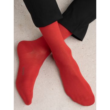 Herren Socken aus Seide von Bleuforêt in leuchtend rot