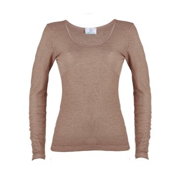 Wolle-Seide Langarmshirt Rugiada ML nuss beige von Madiva Eco Future