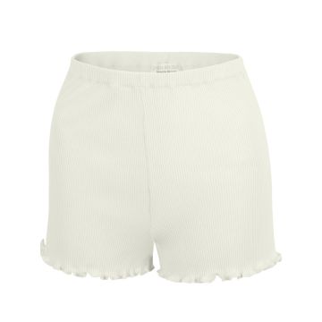 Seide Baumwolle Schlafshorts Rippjersey naturweiß champagner von Eva B. Bitzer