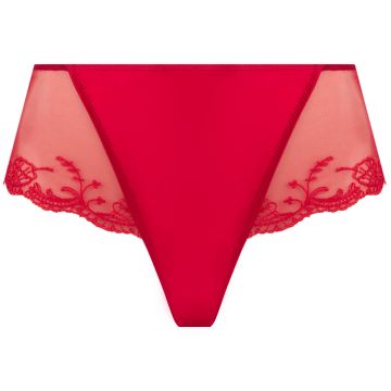 Verführerisches Panty aus Seide und Tüll in rot von Lise Charmel