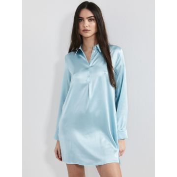 Stretchseide kurzes Sleepshirt Sloane Street crystal blue von Eva B. Bitzer