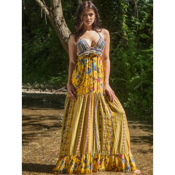 Seidenbatist Sommerkleid Adelia in gelb von Laetitia Beachwear