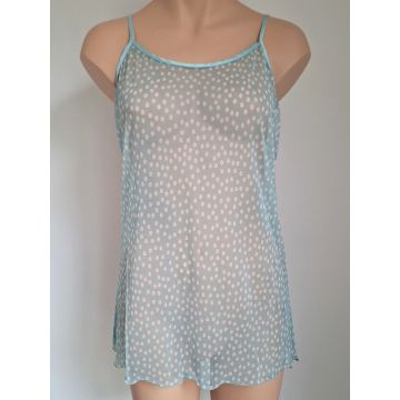 LAST PIECE 100% Bio-Seide Spaghettitop DOTS von Alkena nur noch in türkis Größe XL 42