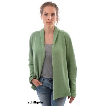 Strickjacke Bouretteseide Ramie schilfgrün von Alkena
