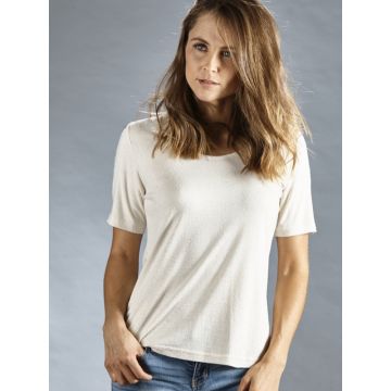 100% Bouretteseide T-Shirt naturweiß von Kokon Zwo - Hose nicht im Lieferumfang enthalten