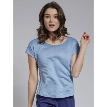 Seidenshirt Cinda T-Shirt Seide Leinen in hellblau von Kokon Zwo