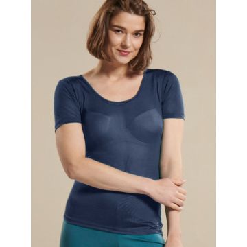 Seide Kurzarm T-Shirt dunkelblau Feinjersey von Kokon Zwo - BH und Hose nicht im Lieferumfang enthalten
