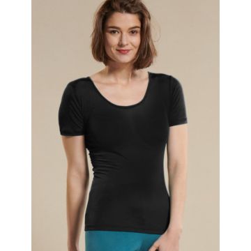 Seide Kurzarm T-Shirt schwarz Feinjersey von Kokon Zwo - BH und Hose nicht im Lieferumfang enthalten