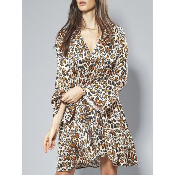100% Seide Tunika Kleid Leonissima Leo-Print von Eva B. Bitzer
