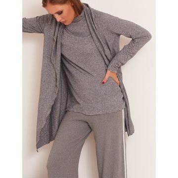 Wolle Viscose Cardigan MELANGE grau von Chiara Fiorini - Pyjama nicht im Lieferumfang enthalten