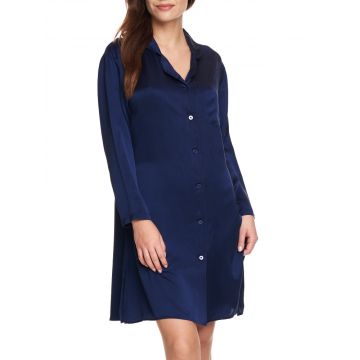 Viscose Satin Sleepshirt Luna von Gattina in mitternachts-blau