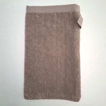 Aleta Halbleinen Waschhandschuh taupe
