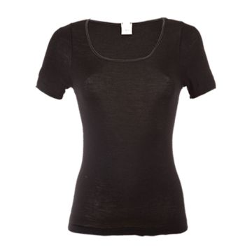 Merinowolle Seide T-Shirt schwarz von Artimaglia