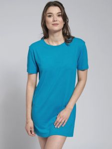 Bouretteseide Kurzarm Bigshirt von Kokon Zwo in karibik blau