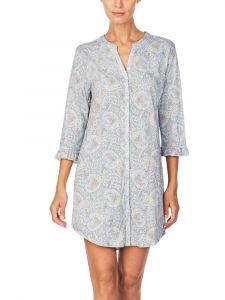 Sleepshirt Baumwolle Viscose Paisley hellblau Lauren by Ralph Lauren Sleepwear für Damen