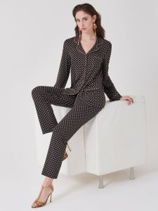 Designer Damen Pyjama schwarz terra aus Eco Vero Viscose Jersey von Ritratti