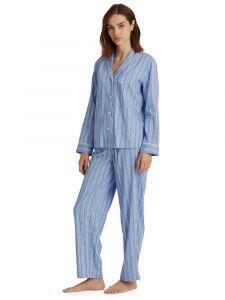 Schlafanzug BLUE STRIPES SATEEN von Ralph Lauren Sleepwear