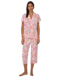 Sommer Pyjama Paisley in pink bunt aus Baumwolle Viscose Mix von Lauren by Ralph Lauren