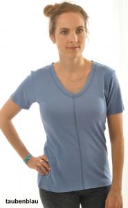T-Shirt Bourette-Seide taubenblau von Alkena