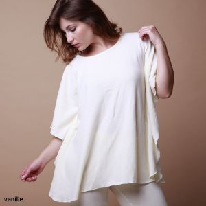 Baumwolle Bigshirt Poncho Casual Farbe vanille von Gattina
