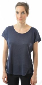 Bourette-Seide T-Shirt dunkelblau von Alkena