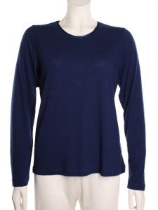 100% Bouretteseide Shirt mitternachtsblau mit langen Ärmeln von Kokon Zwo