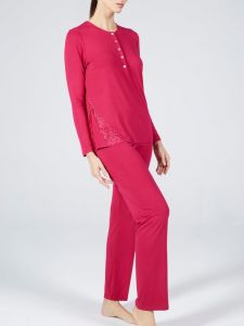 Modal Damen Schlafanzug Lampone No. 2 himbeere rot von Verdiani Donna