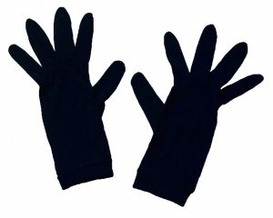 Feinjersey Handschuhe aus 100% Seide in der Farbe schwarz