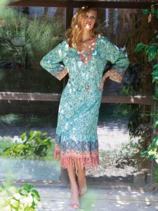Viscose Sommerkleid türkis-blau von Chiara Fiorini