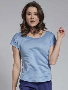Seidenshirt Cinda T-Shirt Seide Leinen in hellblau von Kokon Zwo