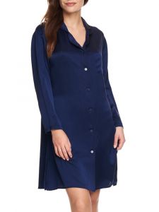 Viscose Satin Sleepshirt Luna von Gattina in mitternachts-blau