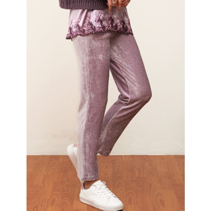 Fiorini Samt Lounge-Hose Chiara Modal flieder von taupe