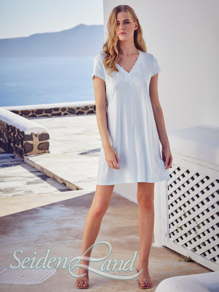 Modal Nachtkleid BLU SKY von Fürstenberg Black Label hellblau oder weiß