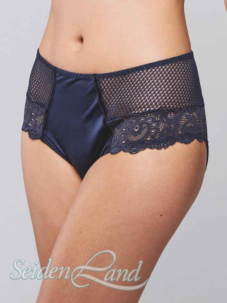Hoher Slip mit Spitze GABY elegant von Maisonlejaby blau weiss oder noir